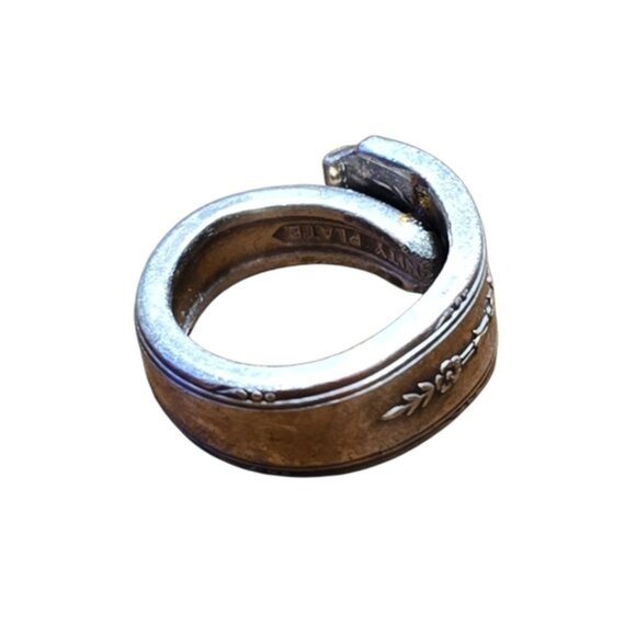 Reclaimed Handforged Flatware Ring Sz 3.5 - Picture 2 of 3